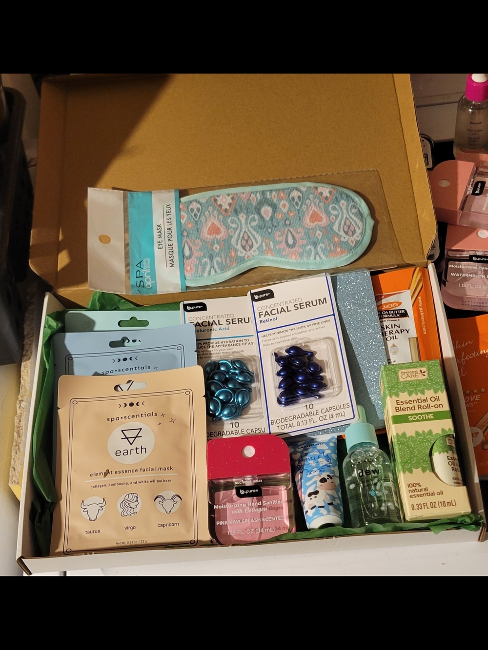 Spa-scentials Earth Element Facial Mask & Blue Eye Mask Set - Teal/Pink